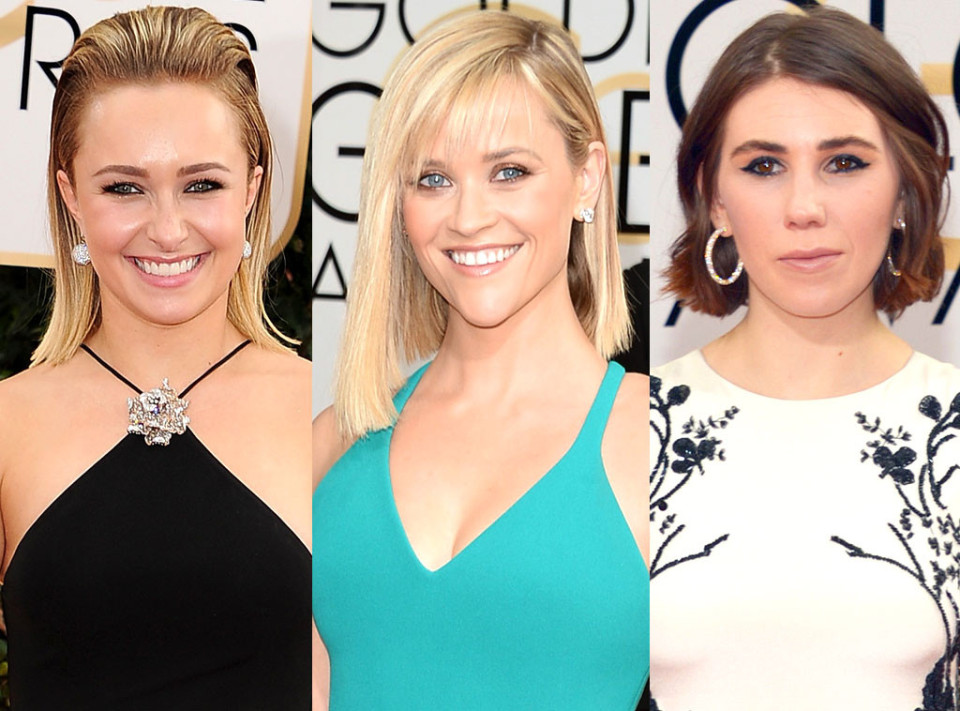 GLOBAL BOB STYLE Something about the 2014 Golden Globes made the stars want to go shorter. Zosia Mamet debuted her fresh new bob on the red carpet and Hayden Panettiere also showed off her slightly shorter locks.
