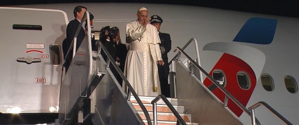 Pope arrives